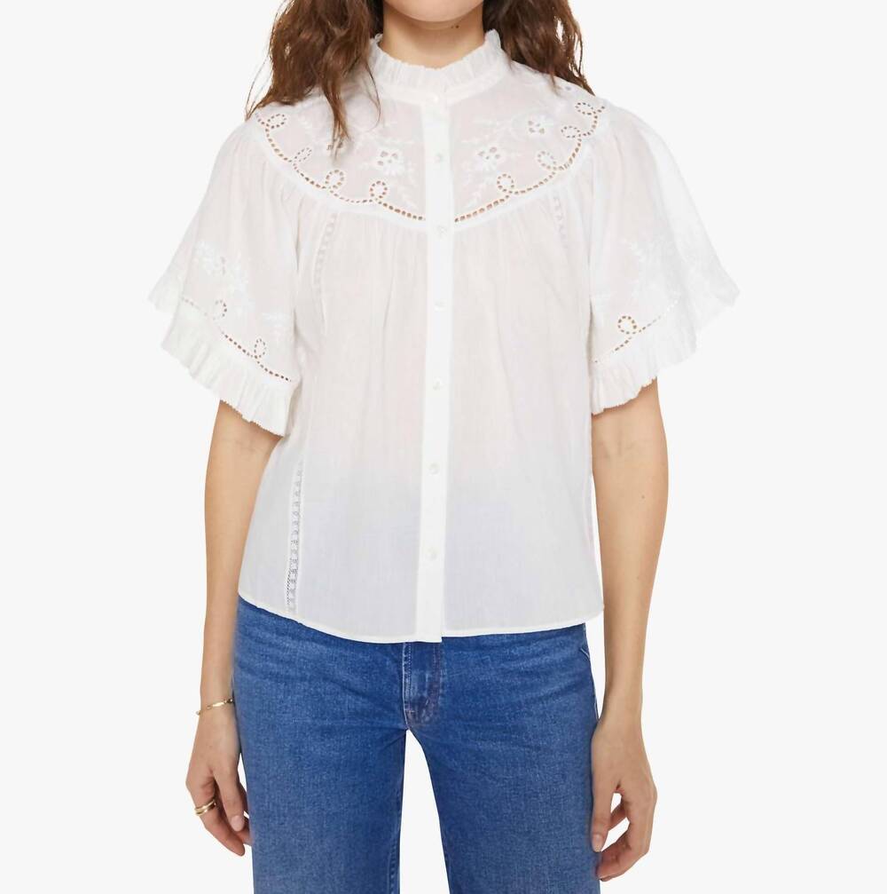NEW XIRENA mae shirt in white